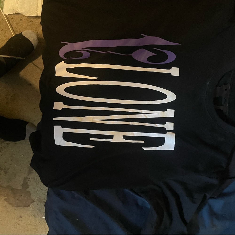 Black $ purple vlone palm angels t shirt